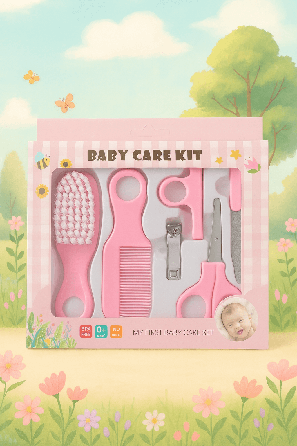 6 Pcs Baby Care Kit Pink