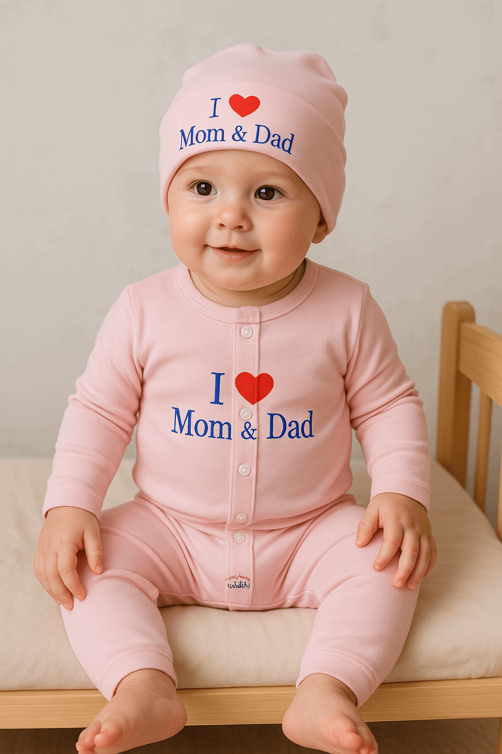 New Born 3 Pcs Shirt  Pajama & Cap Set KDC 050