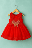 Girl Embroidered Red Frock KDS 44