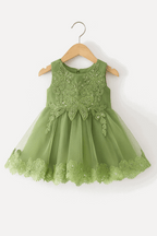 Girl Embroidered Green Frock KDS 43