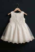 Girl Embroidered White Frock KDS 45