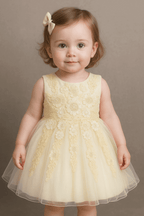 Girl Embroidered Frock Yellow KDS 38