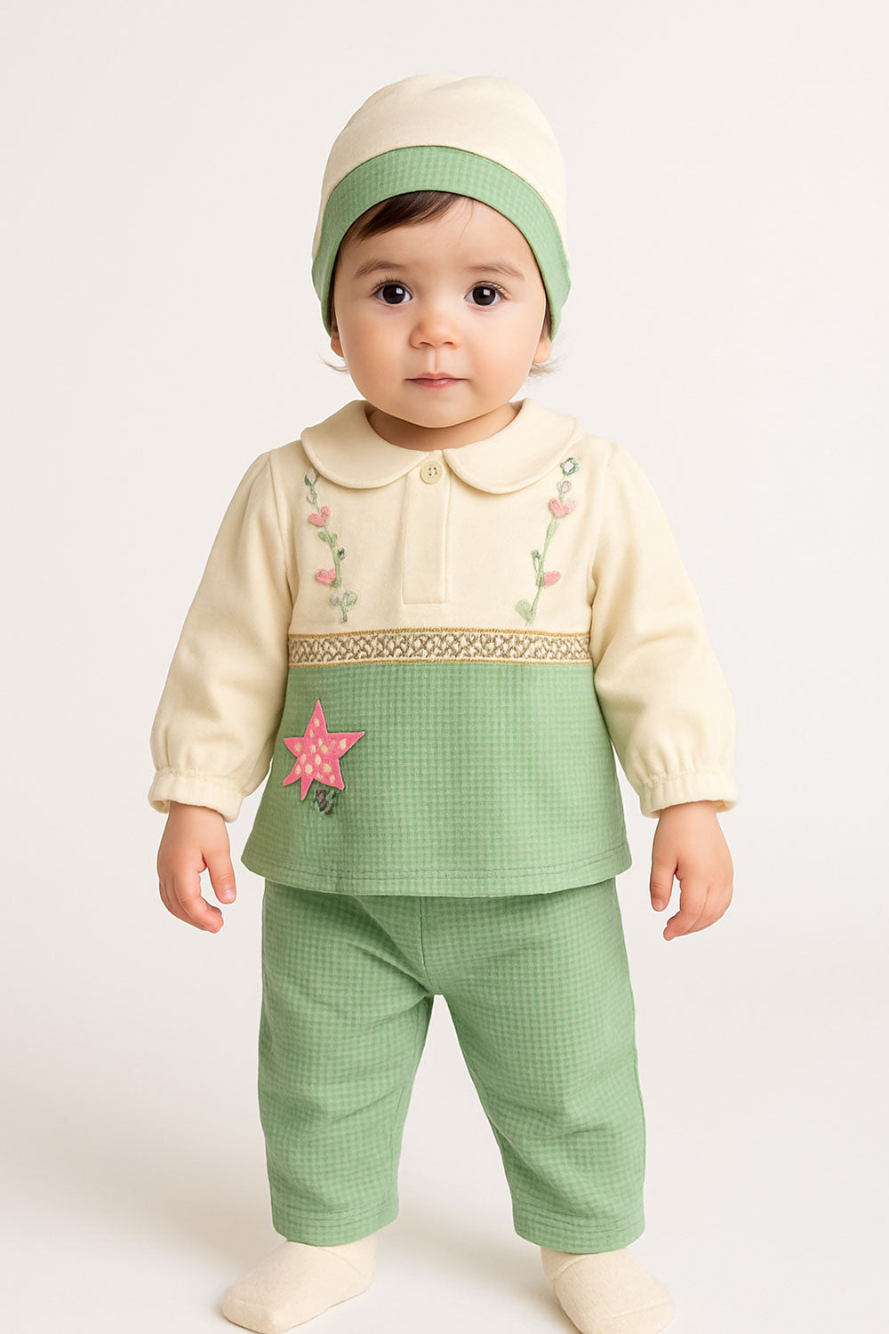 3 Pcs Floral charm Baby Set