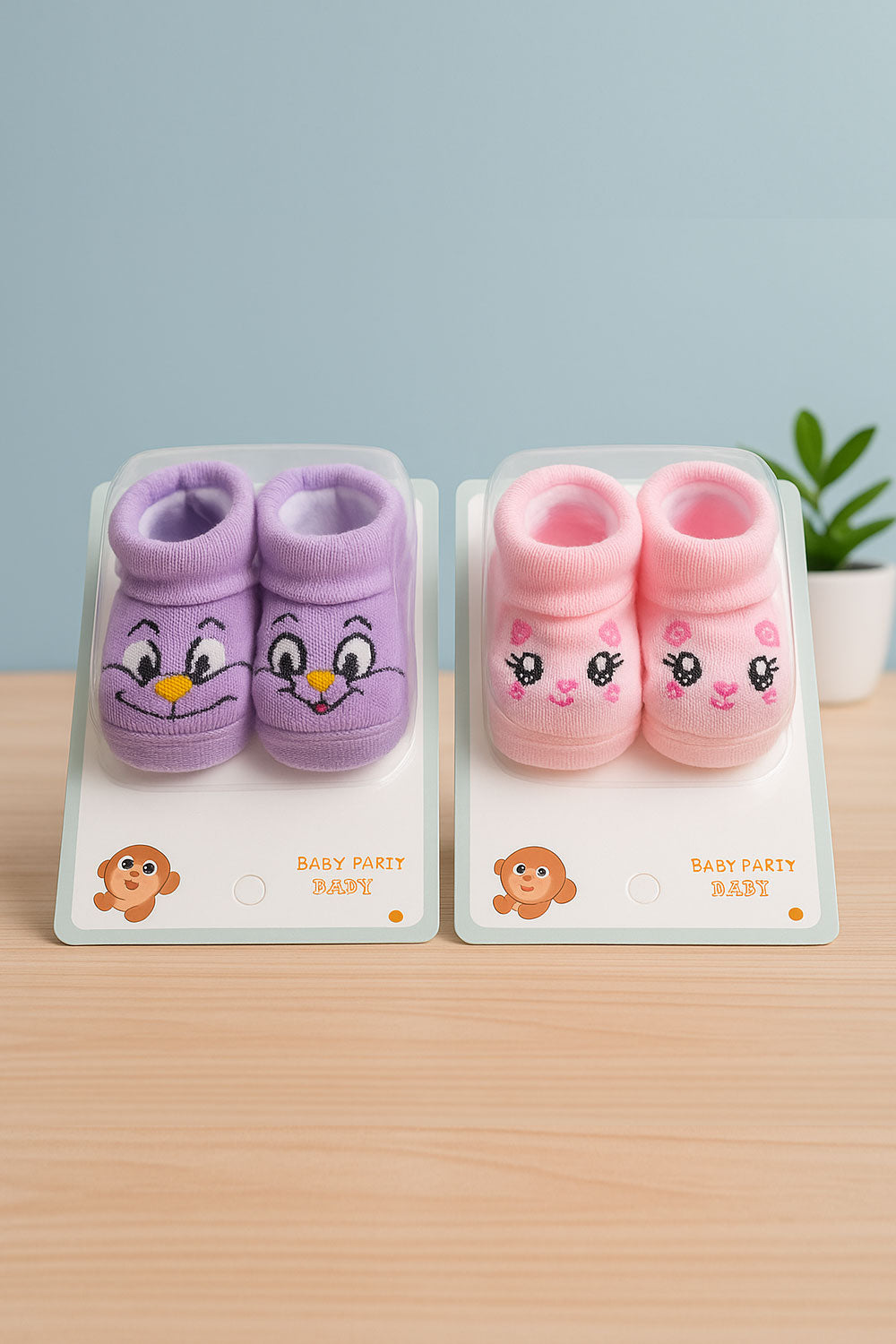 Little Smiles Footwear Baby Anti-Slip Socks Cute Toddler Pack of 2