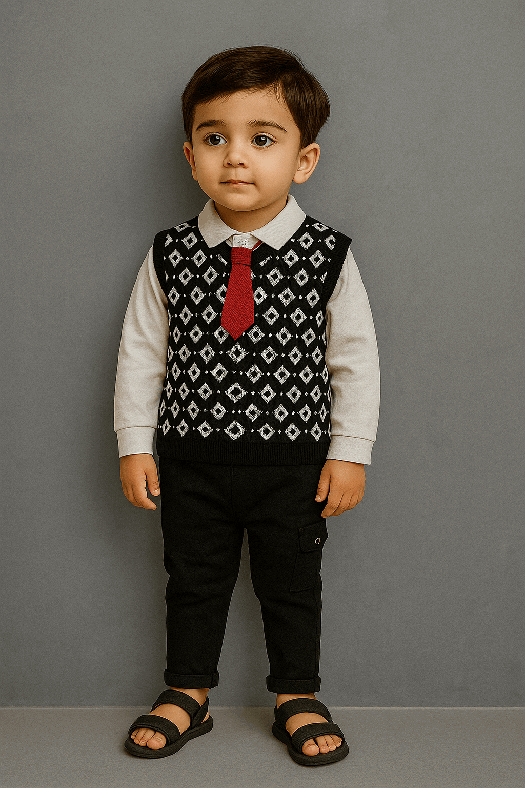 Boy 3 Pcs Sweater & Pajama Shirt Set KDC 054