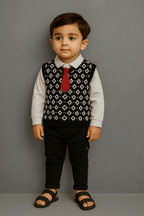 Boy 3 Pcs Sweater & Pajama Shirt Set KDC 054