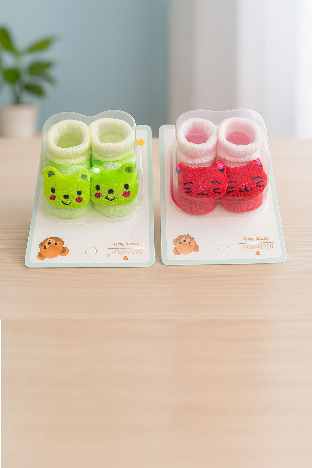 Tiny Treads Delight Baby Anti-Slip Socks Cute Toddler Pack of 2