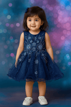 Girl Embroidered Frock Blue KDS 35
