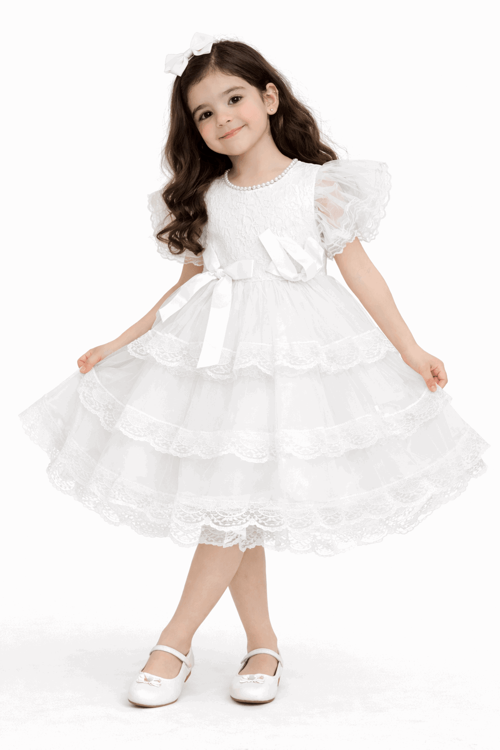 Angel Lace Layered Frock - Kiddiesco