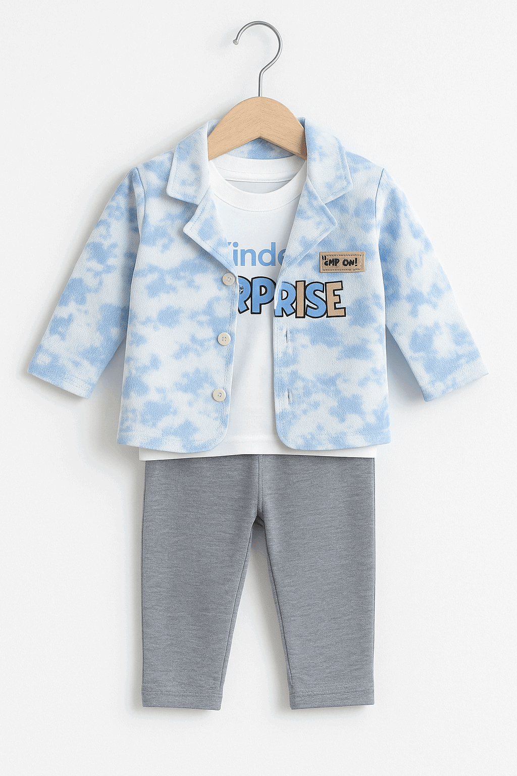 Baby 3 Pcs Upper Shirt & Pajama Set KDC 063 Secondary image
