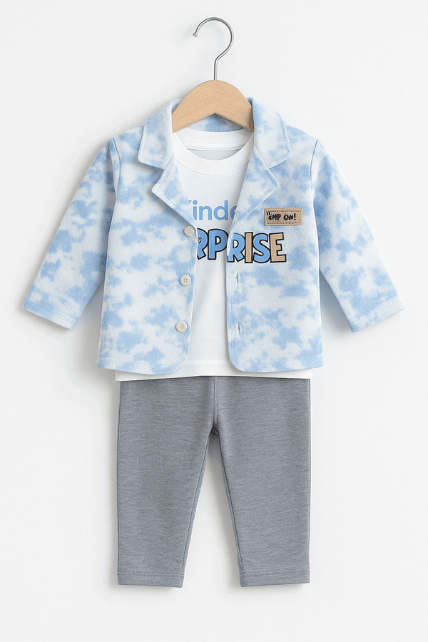 Baby 3 Pcs Upper Shirt & Pajama Set KDC 063 - Kiddiesco