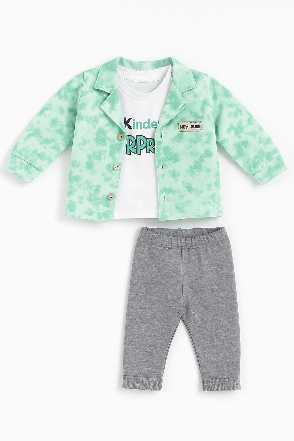 Baby 3 Pcs Upper Shirt & Pajama Set KDC 064 - Kiddiesco