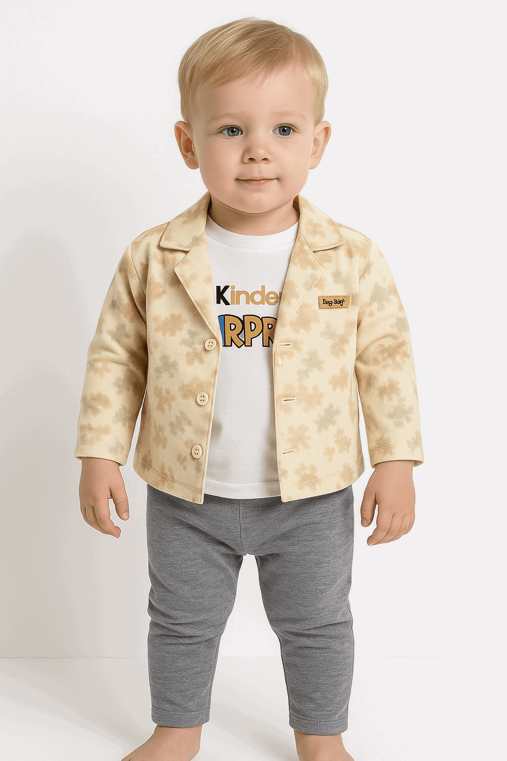 Baby 3 Pcs Upper Shirt & Pajama Set KDC 065 - Kiddiesco