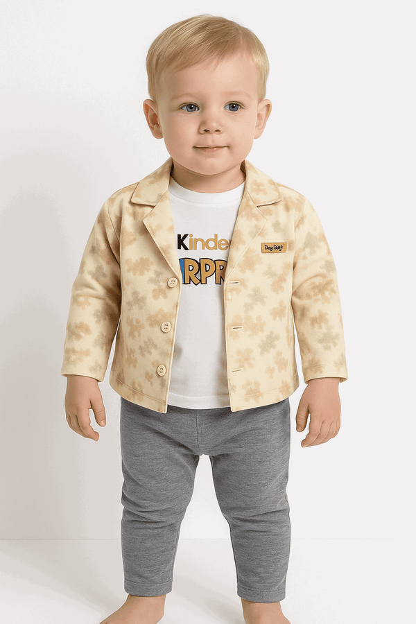 Baby 3 Pcs Upper Shirt & Pajama Set KDC 065 - Kiddiesco
