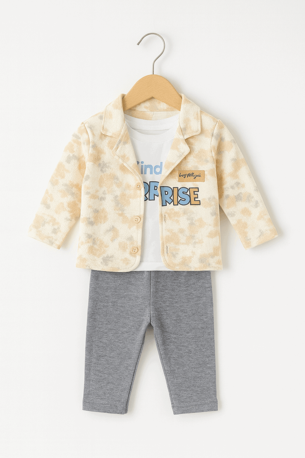 Baby 3 Pcs Upper Shirt & Pajama Set KDC 065 Secondary image