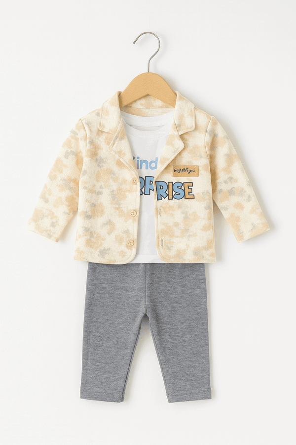 Baby 3 Pcs Upper Shirt & Pajama Set KDC 065 - Kiddiesco