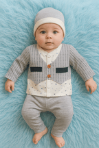 Baby 3Pcs Shirt & Pajama Set KDC 066 - Kiddiesco