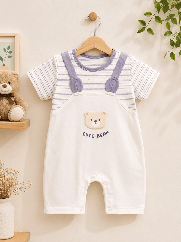 Baby Bear Charm Romper Outfit - Kiddiesco