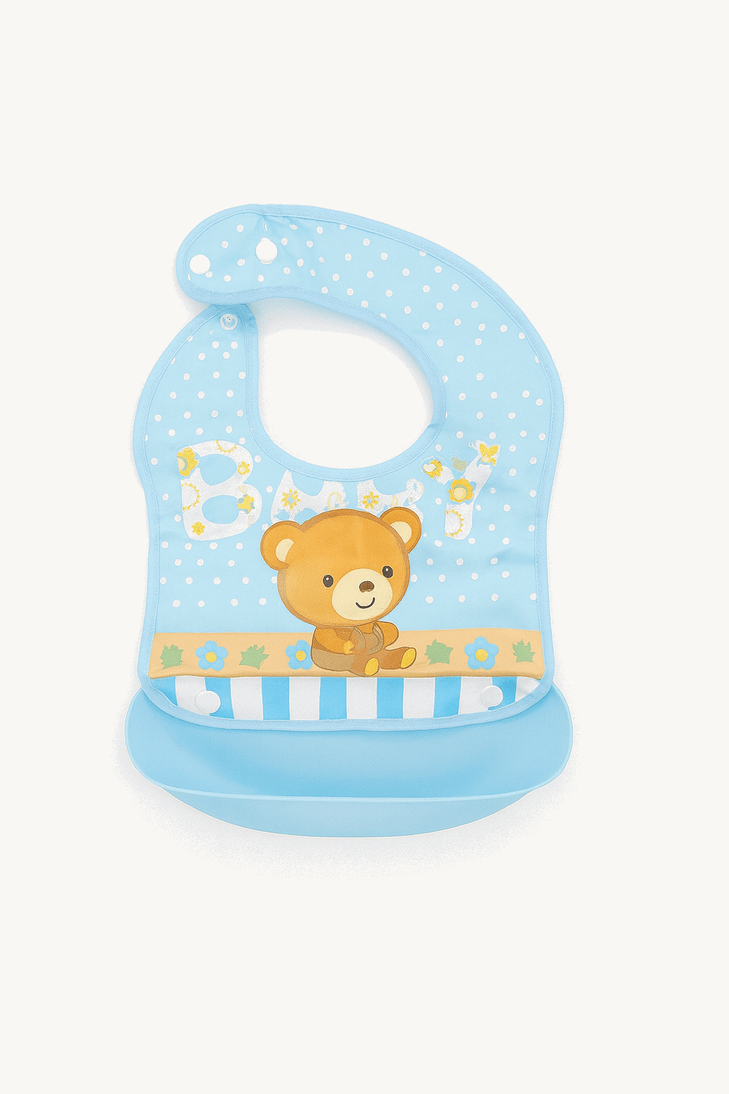 Baby Bib With Detachable Silicon Pocket KDS 020 - Kiddiesco