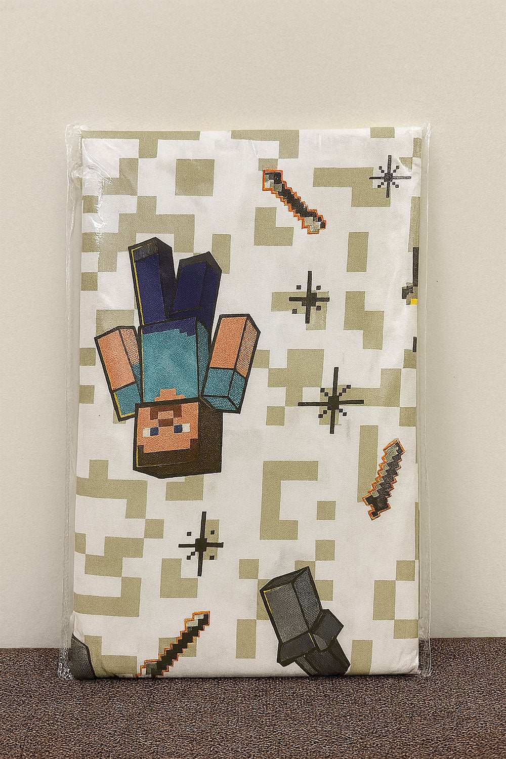 Baby Changing Sheet Minecraft Steve Fabric Package Display - Kiddiesco Main image