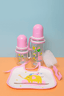 Baby Feeding Set Pack Of 5 Pink - Kiddiesco