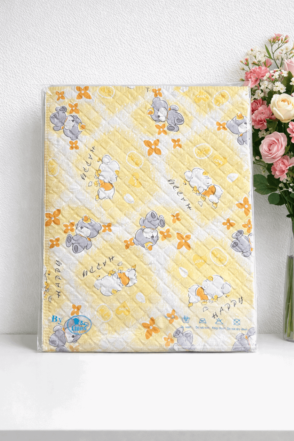 Baby Plastic Changing Sheet Yellow - Kiddiesco Main image