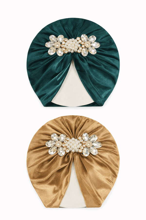 Baby Turban Velvet Cap Pack Of 2 KDC 023 - Kiddiesco