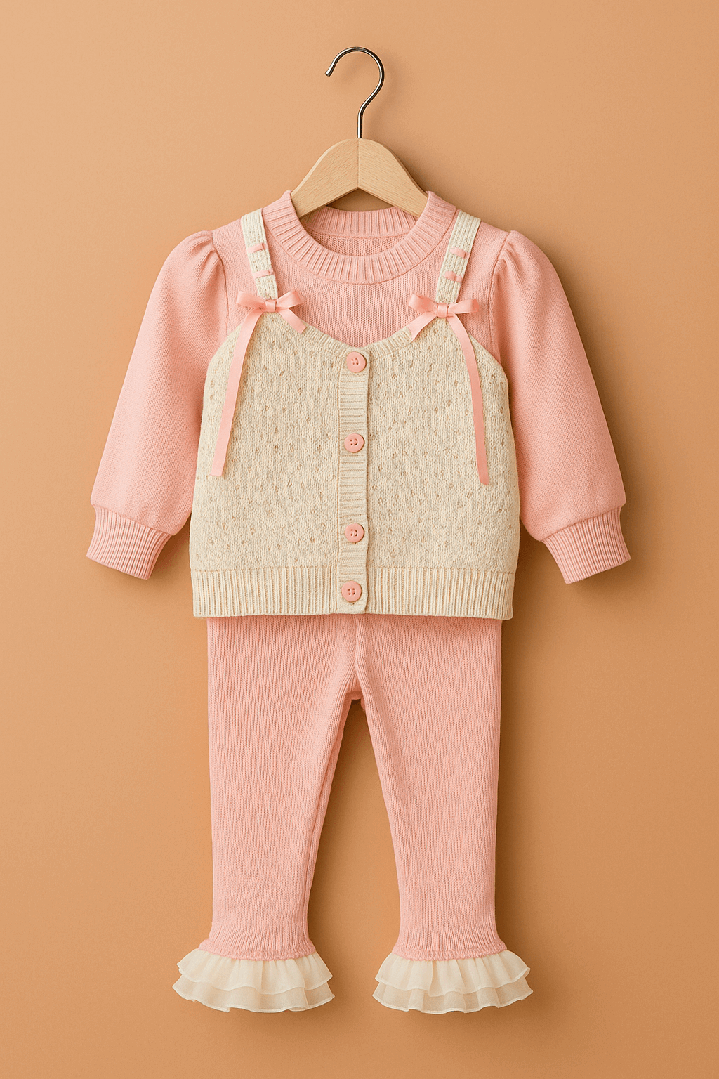 Baby Woolen Shirt & Pajama Set 044 - Kiddiesco Main image