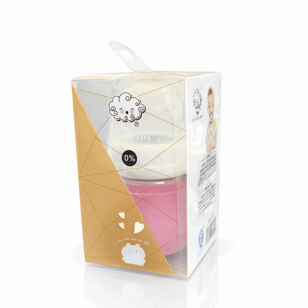 Bear Baby Feeder Glass pink - Kiddiesco
