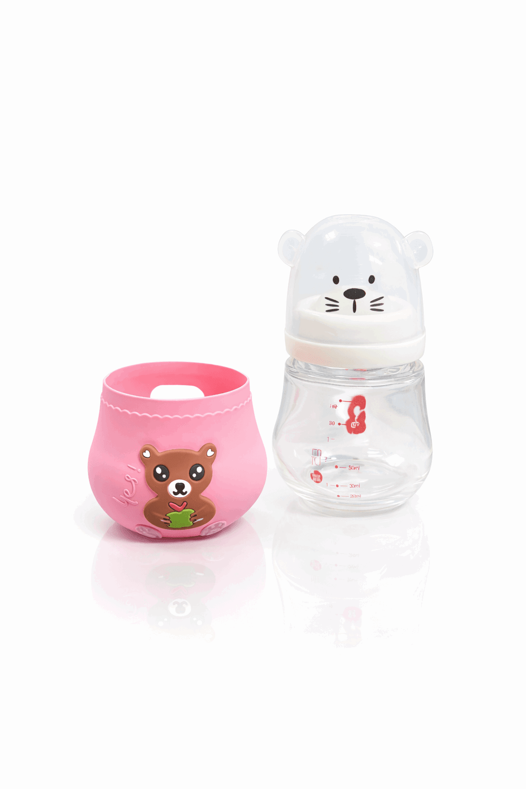Bear Baby Feeder Glass pink Secondary image