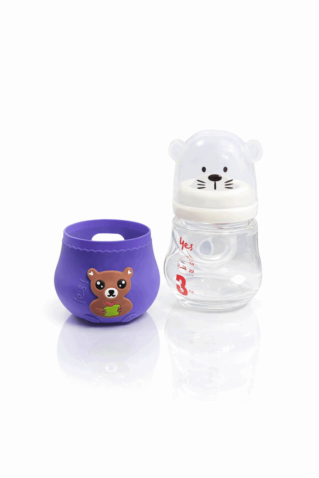 Bear Baby Feeder Glass Purple Secondary image