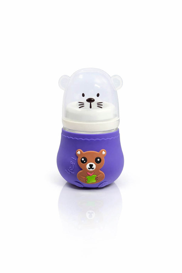 Bear Baby Feeder Glass Purple - Kiddiesco