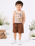 Bear Grid Summer Outfit - Kiddiesco