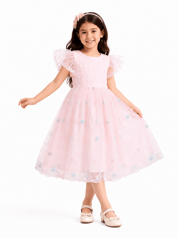 Blossom Fairy Pink Party Frock - Kiddiesco
