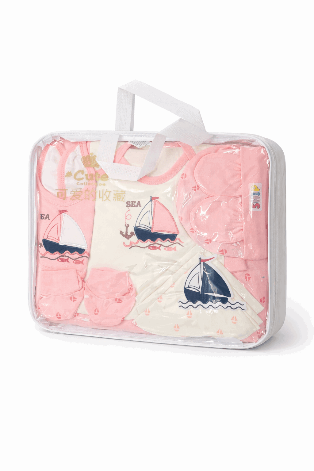 Born Baby Cloth Journey Pink Gift Set 10 Pcs - Kiddiesco