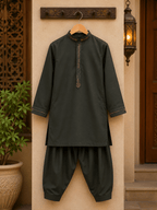 Boy Embroidered Green Shalwar Kameez KDC 025 - Kiddiesco
