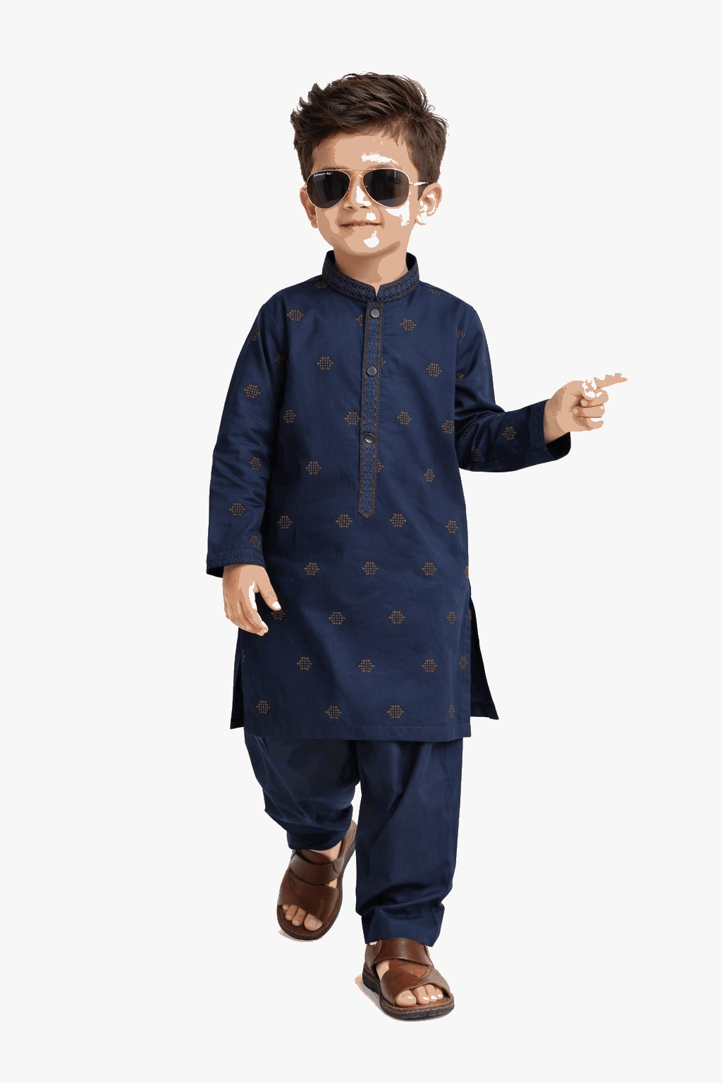 Boy Embroidered Printed Shalwar Kameez KDC 021 - Kiddiesco