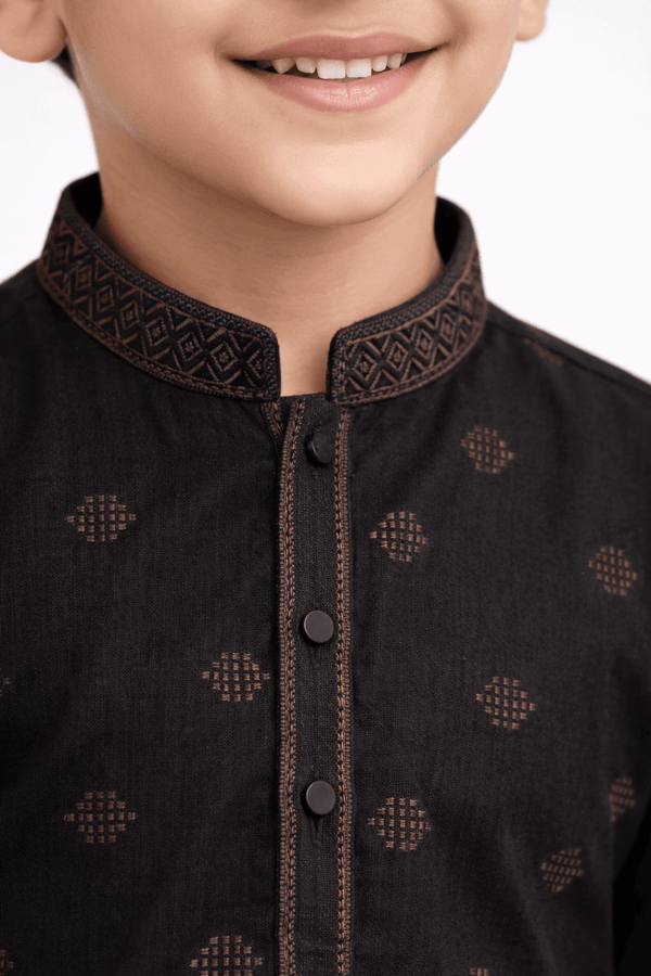 Boy Embroidered Printed Shalwar Kameez KDC 022 - Kiddiesco