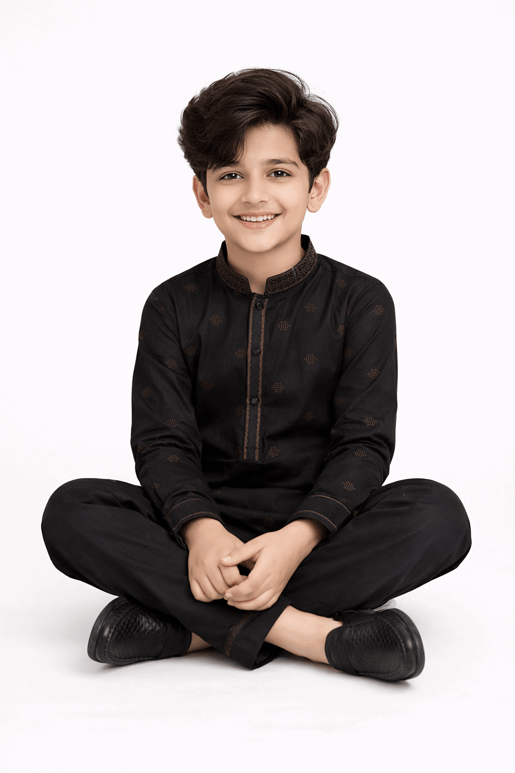Boy Embroidered Printed Shalwar Kameez KDC 022 - Kiddiesco