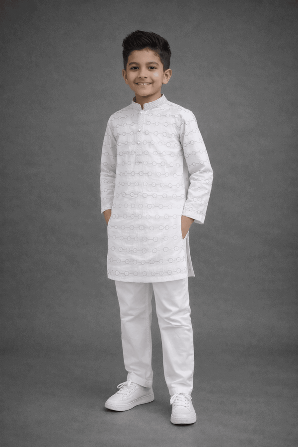 Boy Embroidered Printed Shalwar Kameez KDC 023 - Kiddiesco