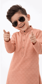 Boy Embroidered Self Shalwar Kameez KDC 018 - Kiddiesco
