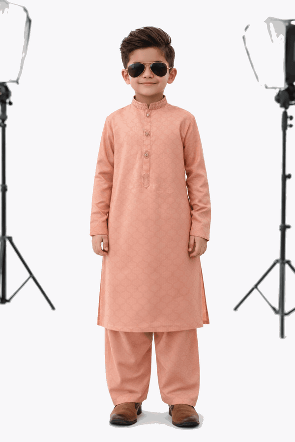 Boy Embroidered Self Shalwar Kameez KDC 018 - Kiddiesco