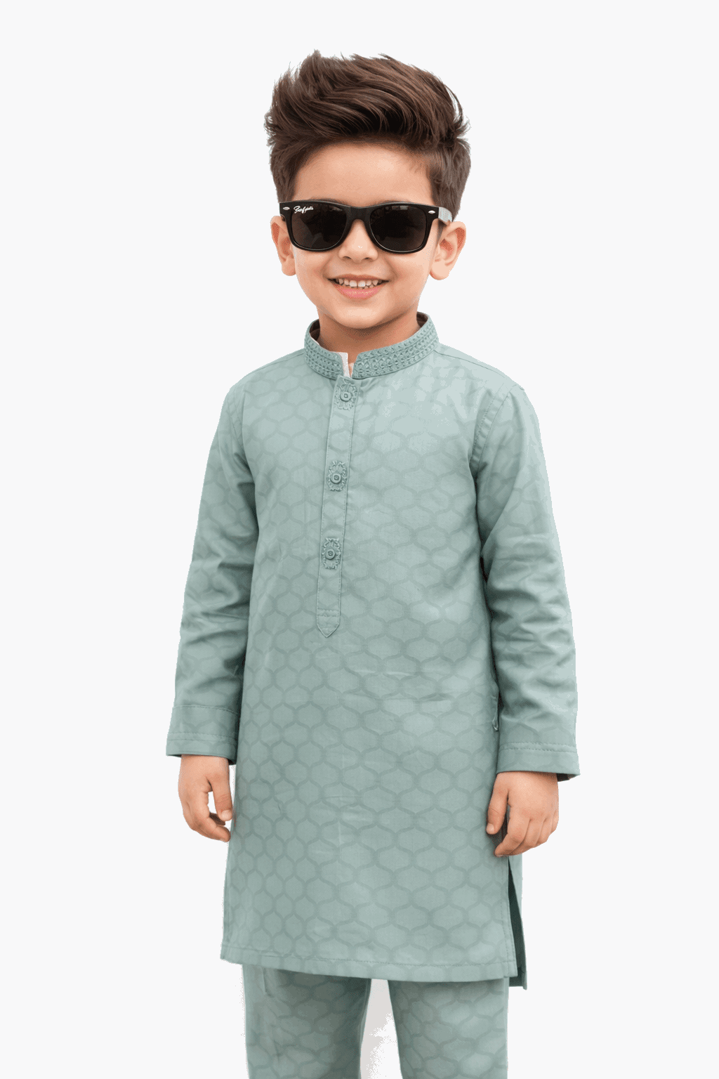 Boy Embroidered Self Shalwar Kameez KDC 019 - Kiddiesco