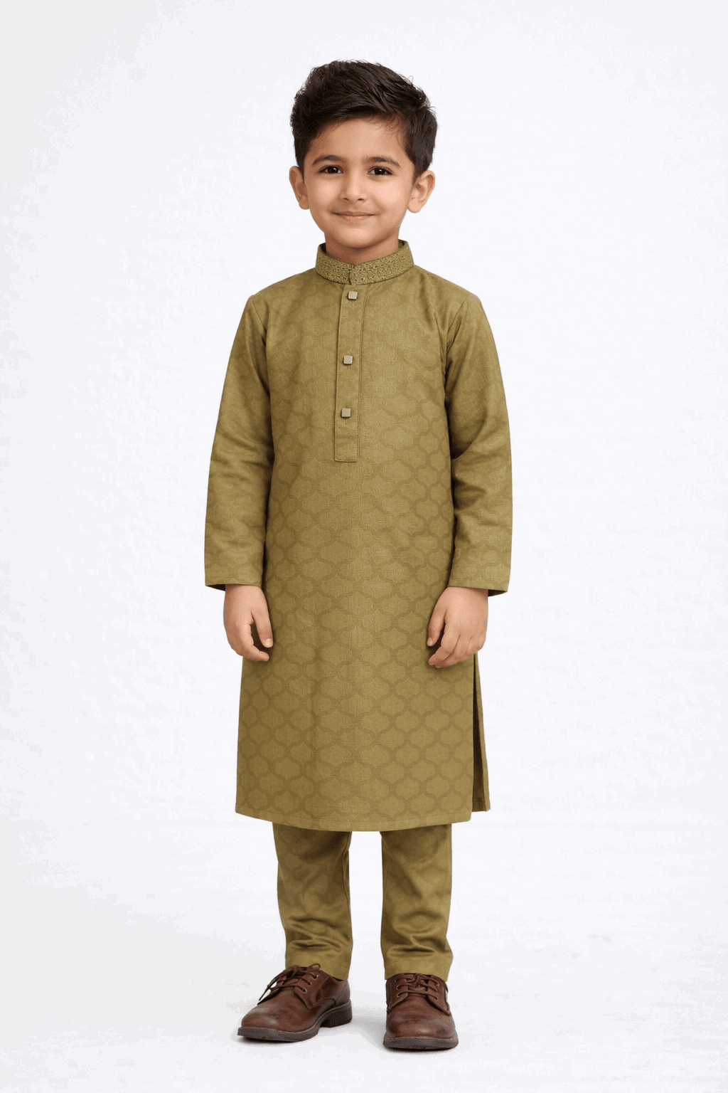 Boy Embroidered Self Shalwar Kameez KDC 020 - Kiddiesco