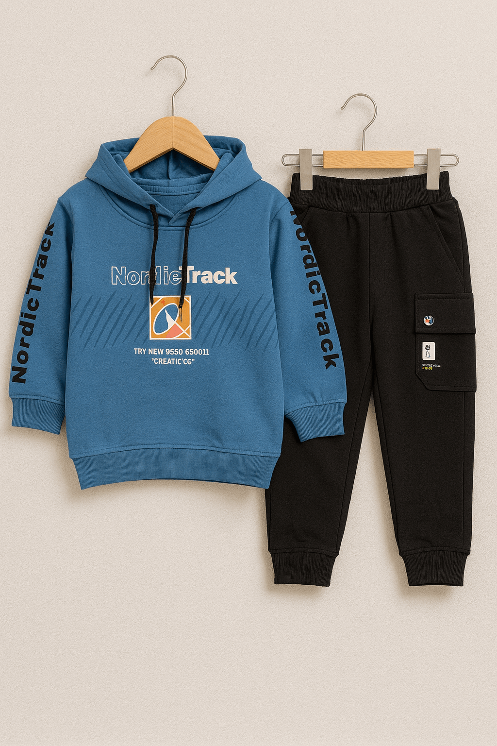 Boy Hoodie Shirt & Pajama Shirt Set KDC 055 Secondary image