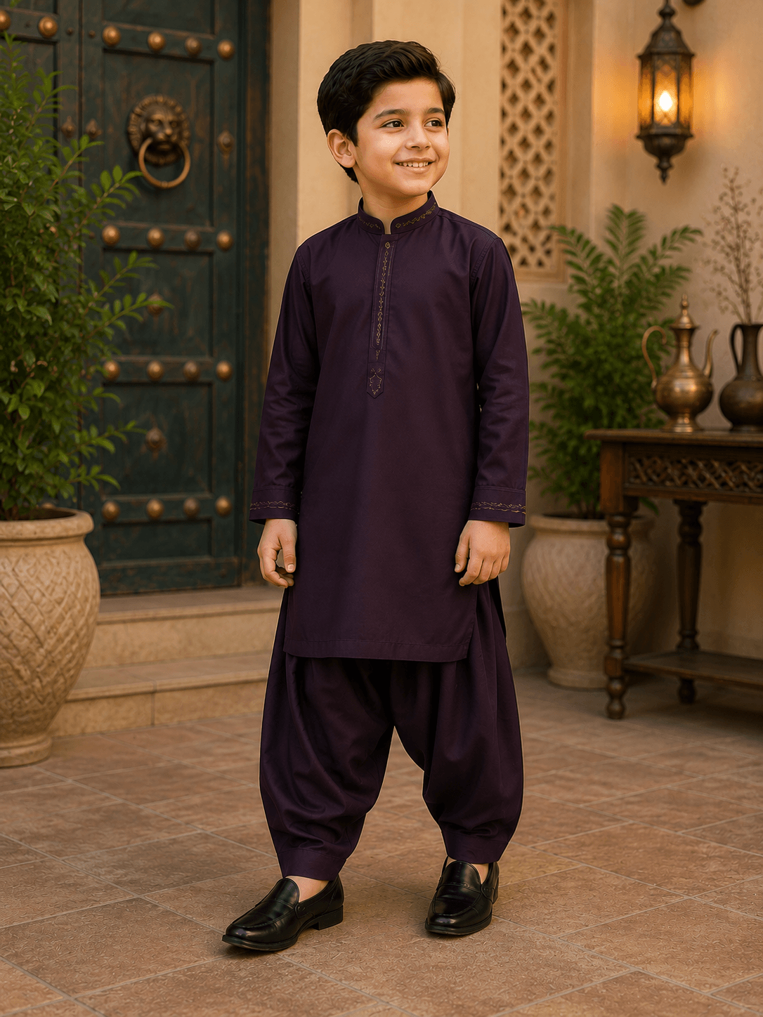 Boy Maroon Shalwar Kameez KDC 026 - Kiddiesco