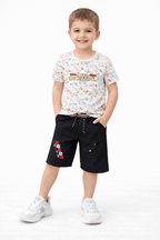 Boys Casual Graphic T-Shirt with Shorts Set - Kiddiesco