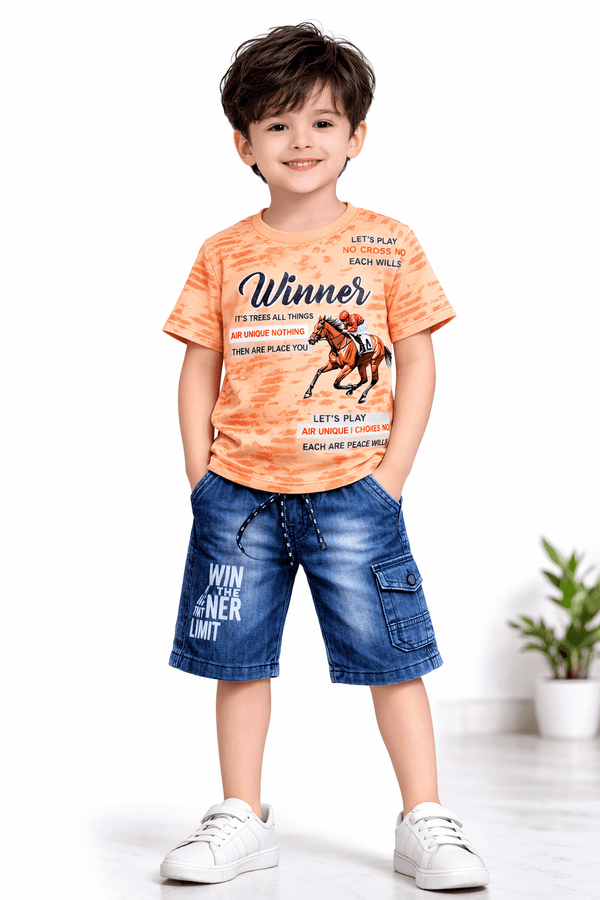 Boys Winner Horse Summer Outfit - Kiddiesco