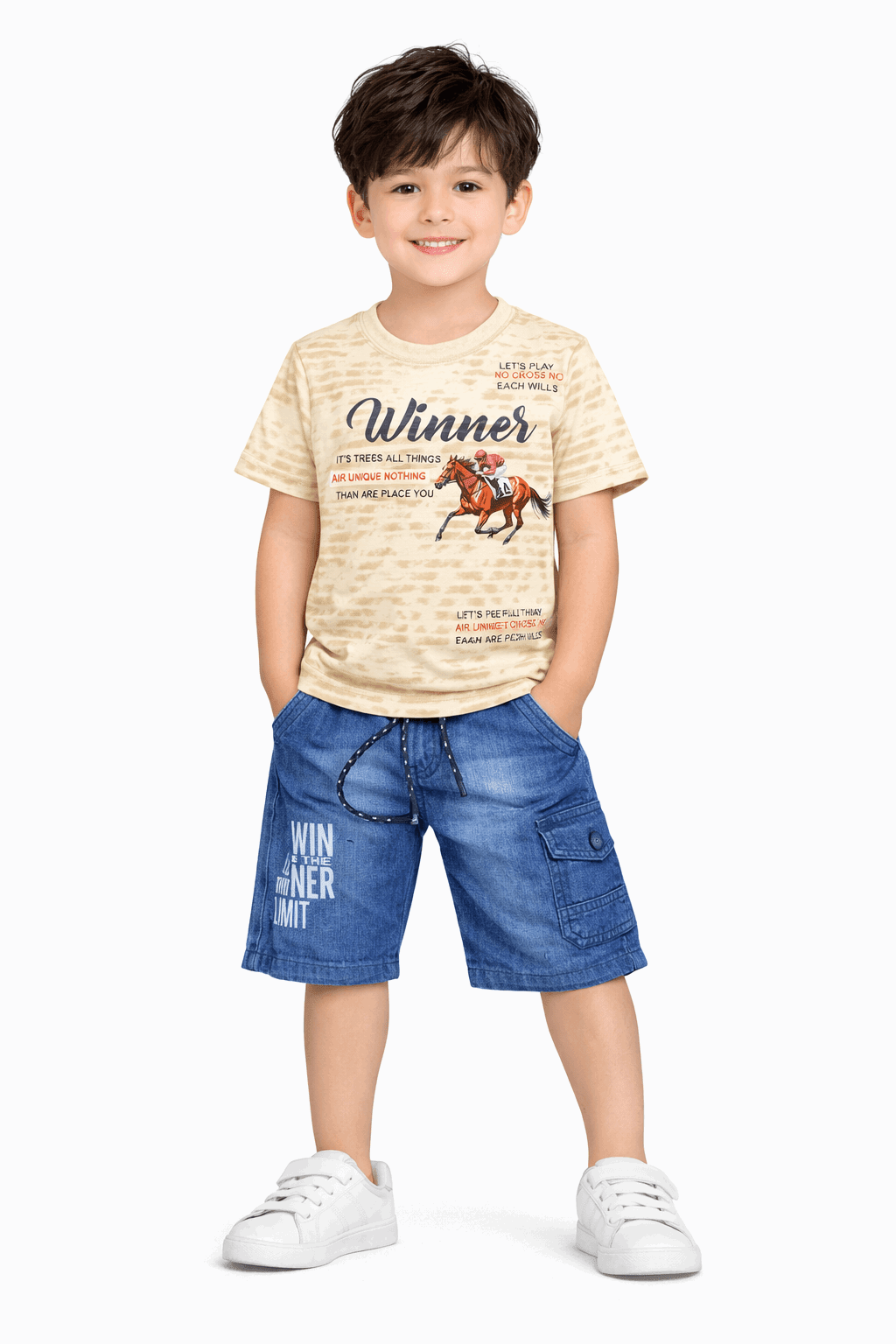 Boys Winner Horse Summer Outfit - Kiddiesco