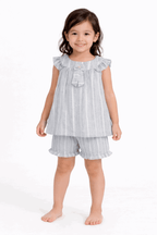 Bright Striped Gray two Piece Children's Outfit - Kiddiesco